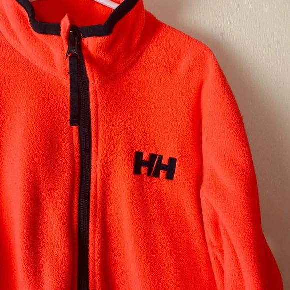 HELLY HANSEN EUC GIRLS ORANGE ZIP FLEECE TOP JACKET CARDIGAN SHIRT SIZE 12 - Picture 4 of 6